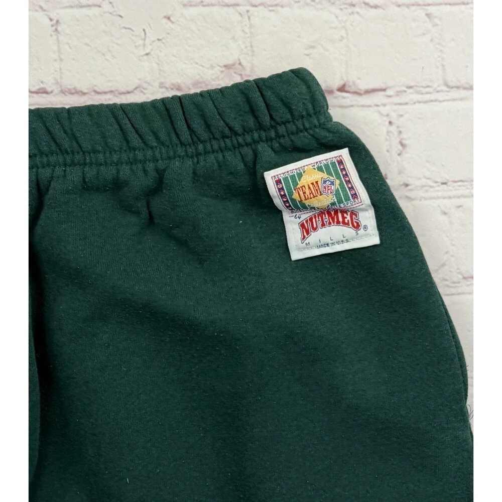 Vintage 90s Nutmeg Mills Green Bay Packers Baggy Comfy Sweatpants Green NFL - M
